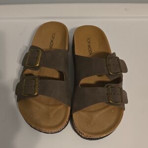 TOP Moda Chocolate Double Strap Sandals
